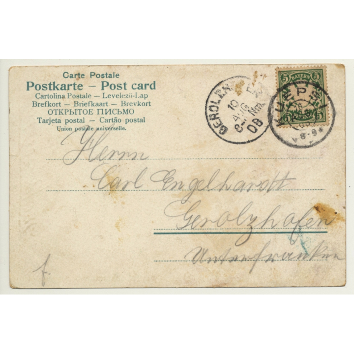 Gruss Vom Schützenfest / Greeting From Rifle Festival (Vintage Postcard Litho 1908)