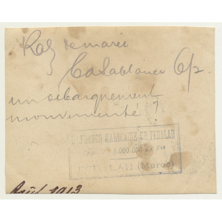 Casablanca / Morocco: Landing Of A Boat - Spectators (Vintage Photo Fedalah 1913)