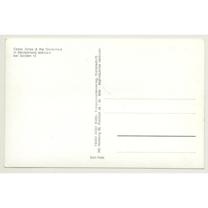 Casey Jones & The Governors / Metronome (Vintage Fan RPPC ~1960s)