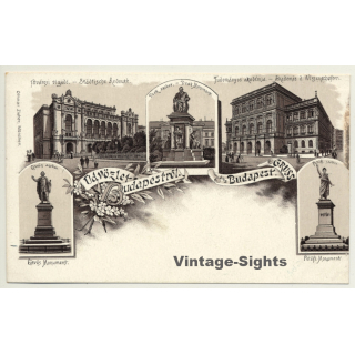 Hungary: Gruss Aus Budapest / Üdvözlet (Vintage PC Litho ~1900s)