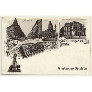Hungary: Gruss Aus Budapest / Üdvözlet *2 (Vintage PC Litho ~1900s)