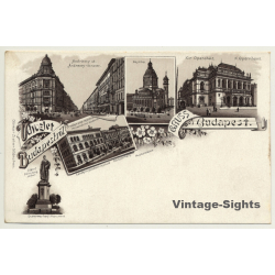 Hungary: Gruss Aus Budapest / Üdvözlet *2 (Vintage PC Litho ~1900s)
