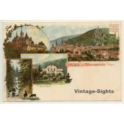 Germany: Gruss Aus Wernigerode a/Harz (Vintage PC Litho ~1900s)
