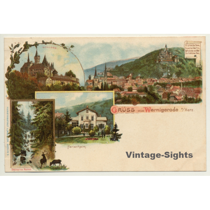 Germany: Gruss Aus Wernigerode a/Harz (Vintage PC Litho ~1900s)