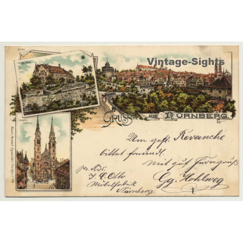 Germany: Gruss Aus Nürnberg / Kunstanstalt Rosenblatt (Vintage PC Litho 1898)