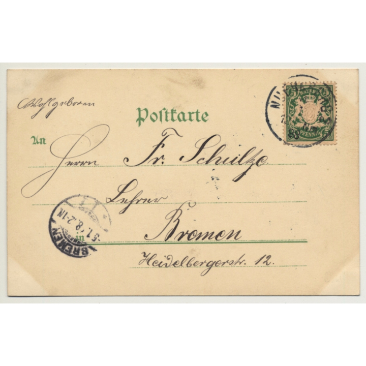 Germany: Gruss Aus Nürnberg / Kunstanstalt Rosenblatt (Vintage PC Litho 1898)