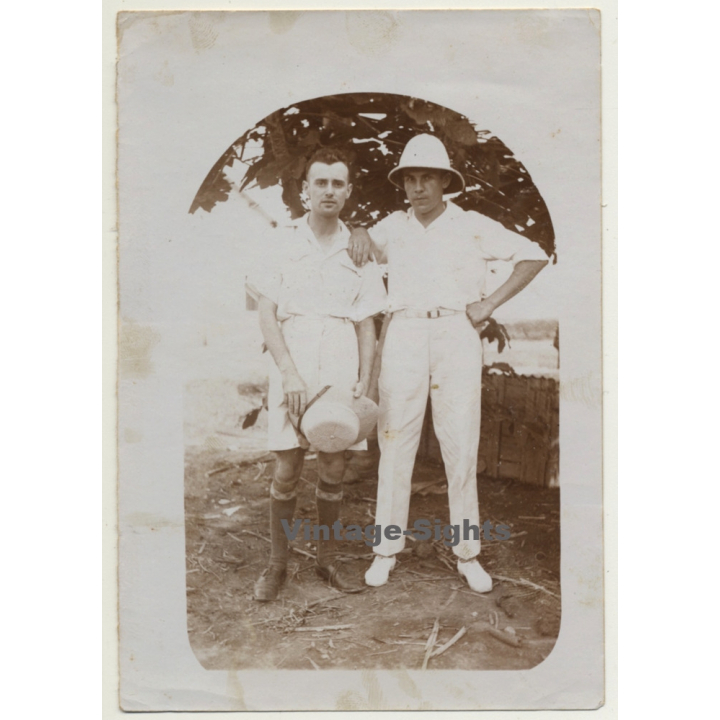 Congo Belge: Portrait Of 2 Friends / Railway Engineers (Vintage Photo 1933)