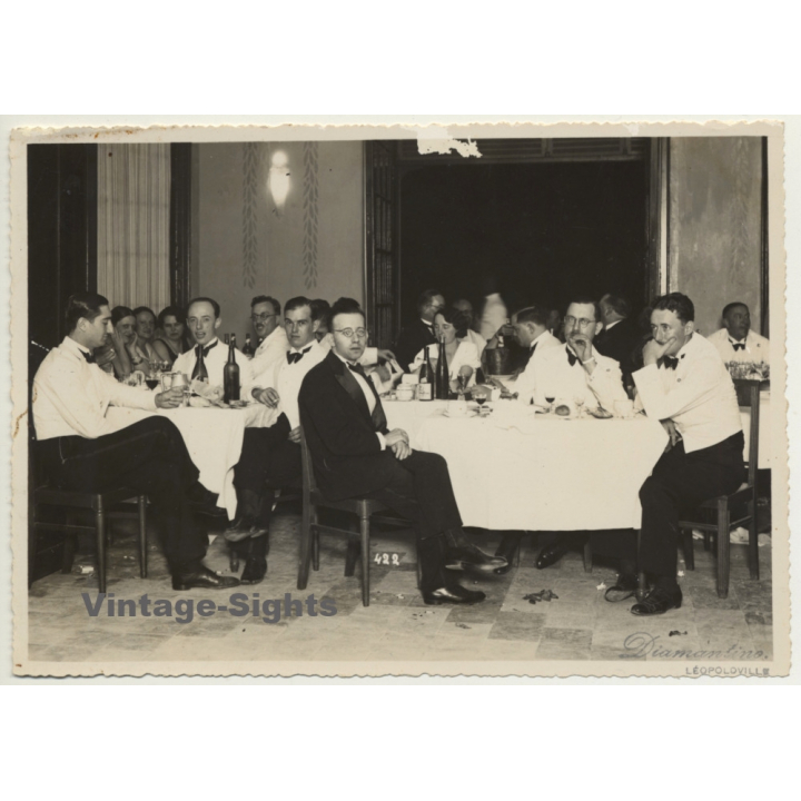 Léopoldville / Congo Belge: Colonial Upper Society Banquet (Vintage Photo Diamantino ~1930s)