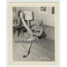 Blonde Showgirl Polly Shows Her Long Legs / Suspenders (Vintage Amateur Photo 1950s)