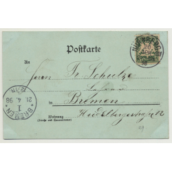 Germany: Gruss Aus Nürnberg / Moonlight (Vintage PC Litho 1898)