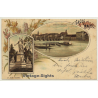 Switzerland: Gruss Aus Basel / Gross-Basel (Vintage PC Litho 1898)