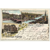 Switzerland: Gruss Aus Zürich / Bahnhofs-Brücke (Vintage PC Litho 1898)