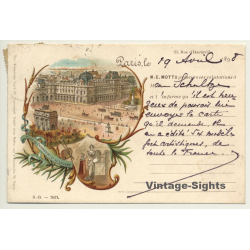 Paris / France: Place Du Carousel Et Le Loluvre (Vintage PC Litho 1898)