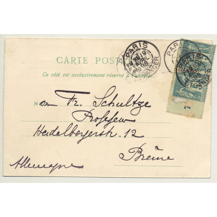 Paris / France: Place Du Carousel Et Le Loluvre (Vintage PC Litho 1898)