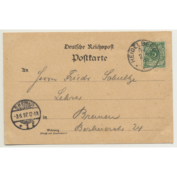 Germany: Gruss Aus Frankfurt A/M. - Neue Post (Vintage PC Litho 1897)