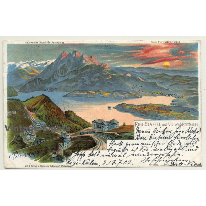 Switzerland: Rigi Staffel & Vierwaldstättersee (Vintage PC C. Steinmann 1902)