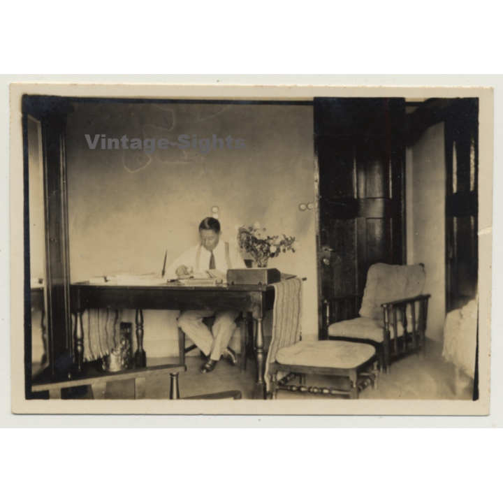 Elisabethville / Congo Belge: Apartment Interior / Hotel Léopold II (Vintage Photo 1931)