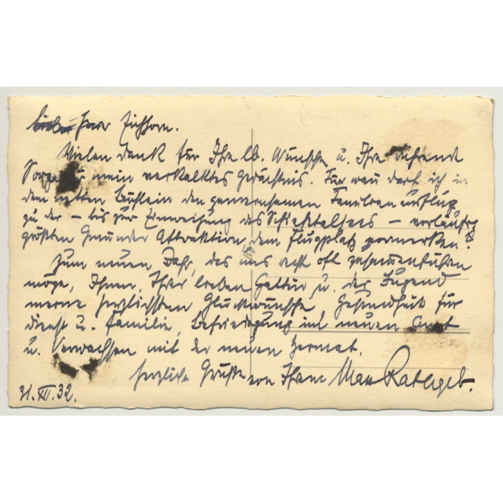 Germany: Flugplatz Hornberg / Airport (Vintage RPPC 1932)