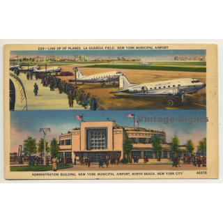 New York / USA: La Guardia Field / Municipal Airport (Vintage Postcard)