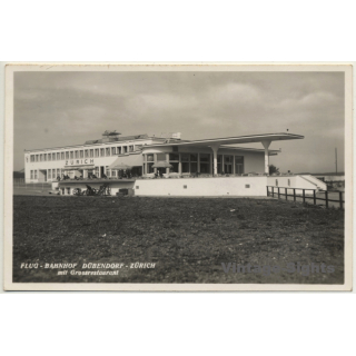 Switzerland: Flug Bahnhof Dübendorf - Zürich / Airport (Vintage RPPC ~1930s/1940s)
