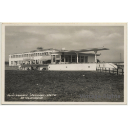 Switzerland: Flug Bahnhof Dübendorf - Zürich / Airport (Vintage RPPC ~1930s/1940s)