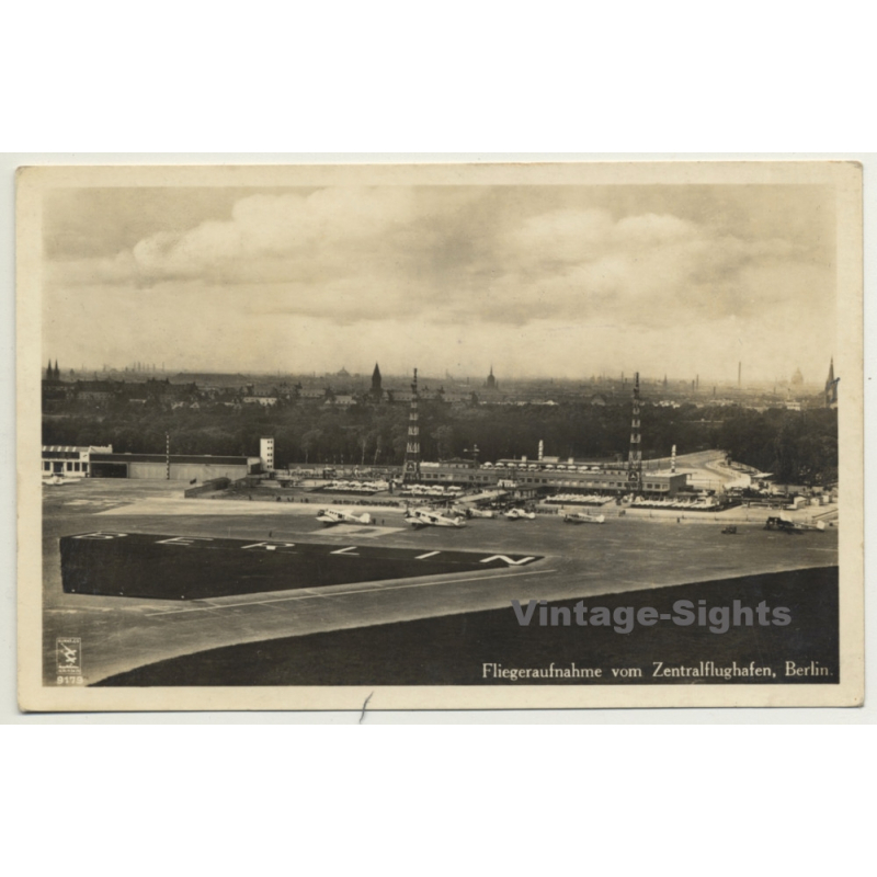 Germany: Fliegeraufnahme Zentralflughafen Berlin / Airport (Vintage RPPC 1960 )