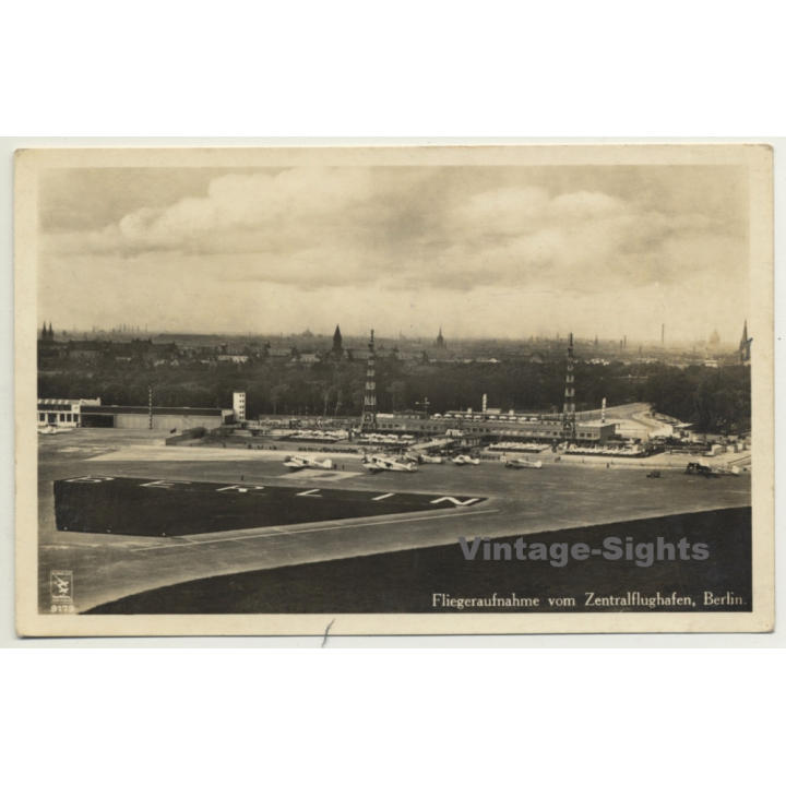 Germany: Fliegeraufnahme Zentralflughafen Berlin / Airport (Vintage RPPC 1960 )