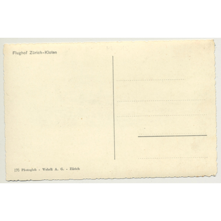 Switzerland: Flughof Zürich-Kloten / Airport (Vintage Postcard ~1950s)