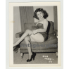 Gina Marie Lingers On Armchair / Knee Socks (Vintage Irving Klaw Photo 1950s)