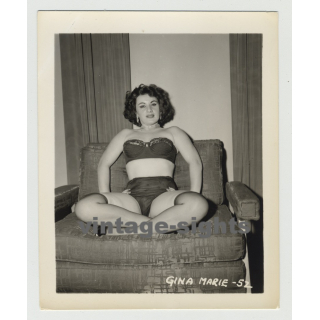 Pinup Gina Marie In Bikini / Necklace (Vintage Irving Klaw Photo 1950s)