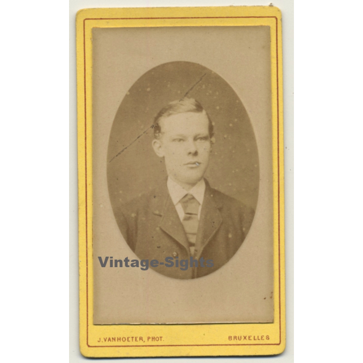 J. Vanhoeter: Portrait Of Young Man (Vintage Carte De Visite / CDV ~1880s/1890s)