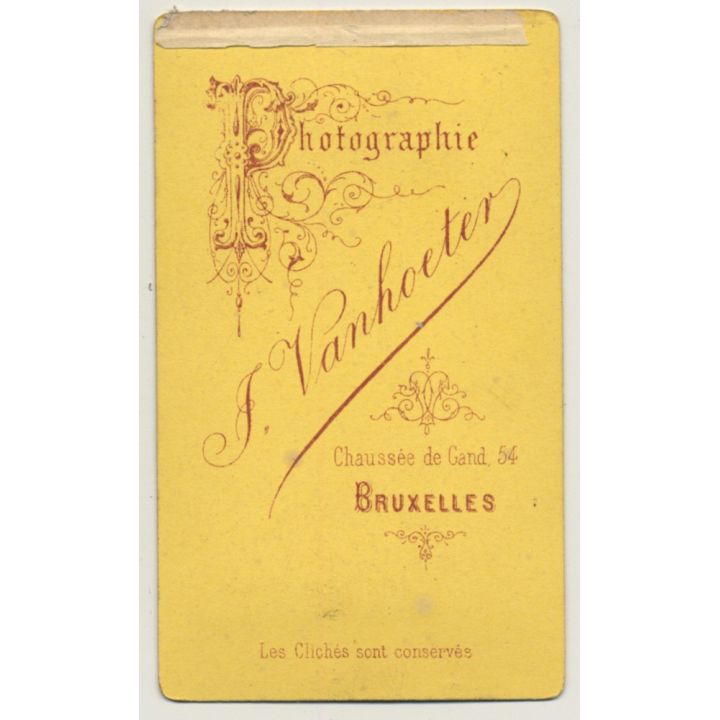 J. Vanhoeter: Portrait Of Young Man (Vintage Carte De Visite / CDV ~1880s/1890s)