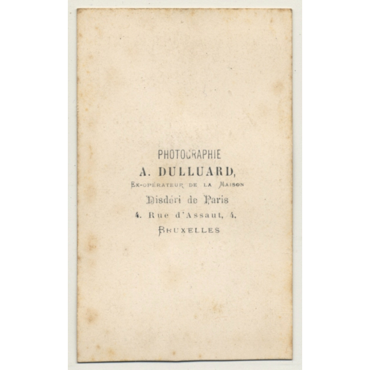 A. Dulluard / Bruxelles: Little Baby Girl On Table (Vintage Carte De Visite / CDV ~1870s)