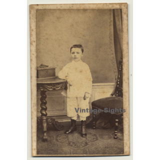 A. Dulluard / Bruxelles: Little Boy In Fine Clothes (Vintage Carte De Visite / CDV ~1870s)