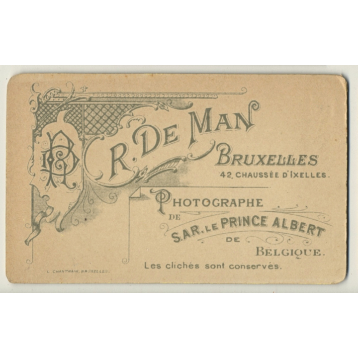 R. De Man - Bruxelles: Portrait Mother & Baby Boy (Vintage Carte De Visite / CDV ~1880s/1890s)