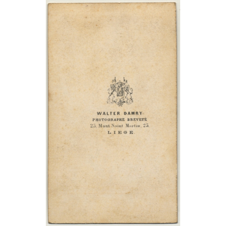 Walter Damry / Liége: Female Actress In Victorian Robe (Vintage Carte De Visite / CDV ~1870)