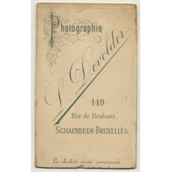 L. Devolder - Bruxelles: Portrait Of Man With Beard / Moustache (Vintage Carte De Visite / CDV ~1880s/1890s)