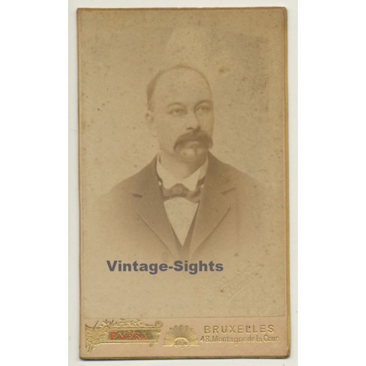 Emèra / Bruxelles: Man With Moustache (Vintage Carte De Visite / CDV ~1880s/1890s)