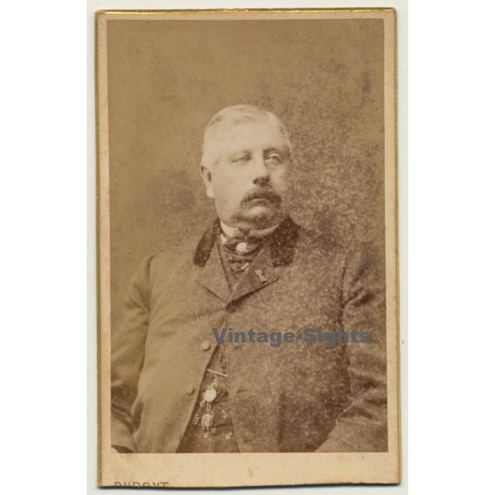 Dupont / Bruxelles: Portrait Of Elderly Man (Vintage Carte De Visite / CDV ~1880s)