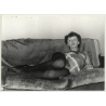 Slim Elegant Nude Female Lingers On Couch (Vintage Photo GDR ~1970s)