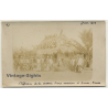 Kanda-Kanda / Conge-Belge: Indigenous Repair Roof Of Hut (Vintage RPPC 1913)