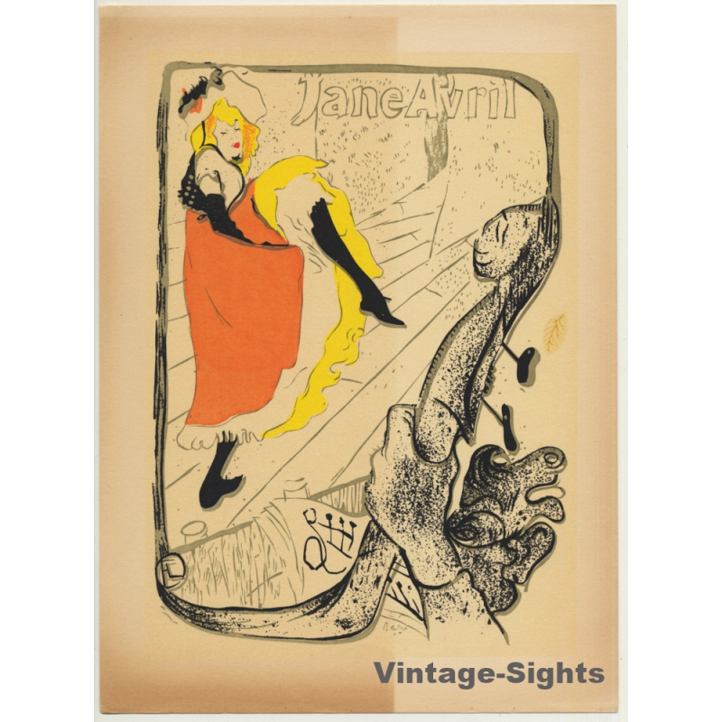 Toulouse-Lautrec: Jane Avril (Vintage Silkscreen Print ~ 1950s)