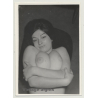 Busty Brunette Woman Teases Camera (Vintage Photo B/W 1950s/1960s)