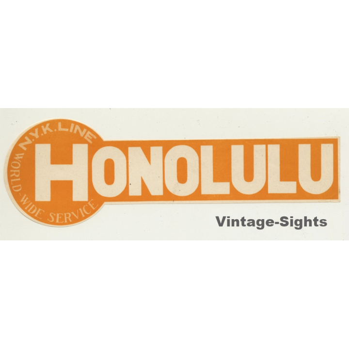 N.Y.K. Shipping Line To Honolulu / USA (Vintage Luggage Label ~1930s/1940s)
