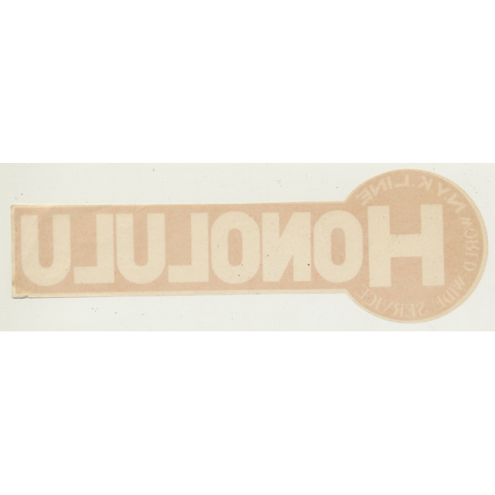 N.Y.K. Shipping Line To Honolulu / USA (Vintage Luggage Label)