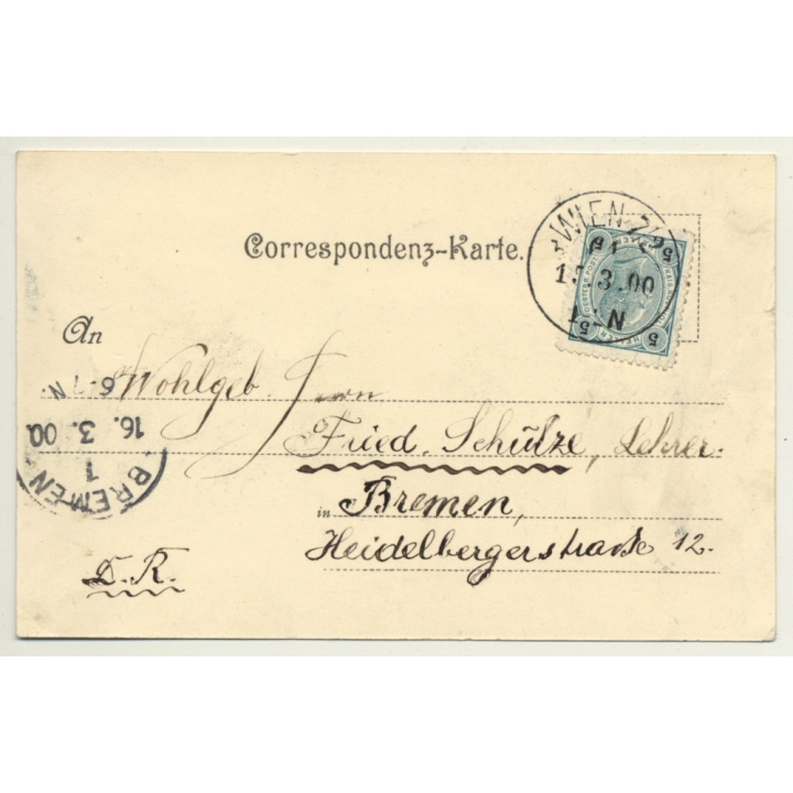 Vienna / Austria: Maximilian Platz / Gruss (Vintage PC Litho 1900)