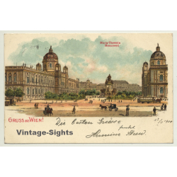 Vienna / Austria: Maria-Theresia Monument (Vintage PC Litho 1900)