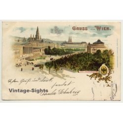 Vienna / Austria: Franzensring / Gruss Aus Wien (Vintage PC Litho 1899)