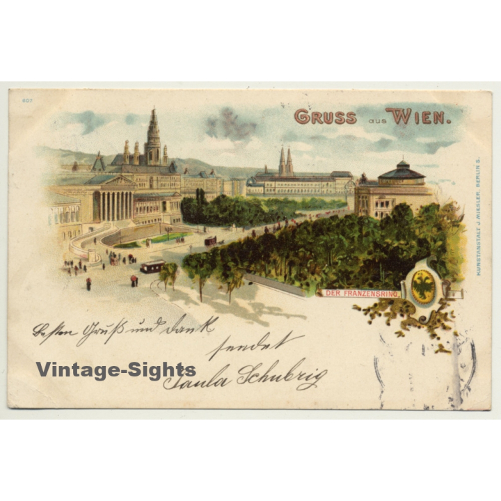 Vienna / Austria: Franzensring / Gruss Aus Wien (Vintage PC Litho 1899)