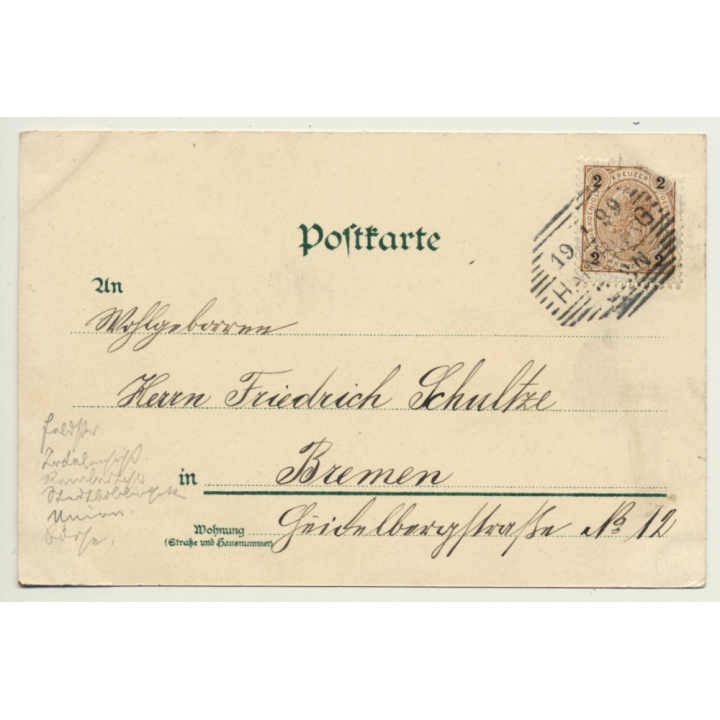 Vienna / Austria: Franzensring / Gruss Aus Wien (Vintage PC Litho 1899)